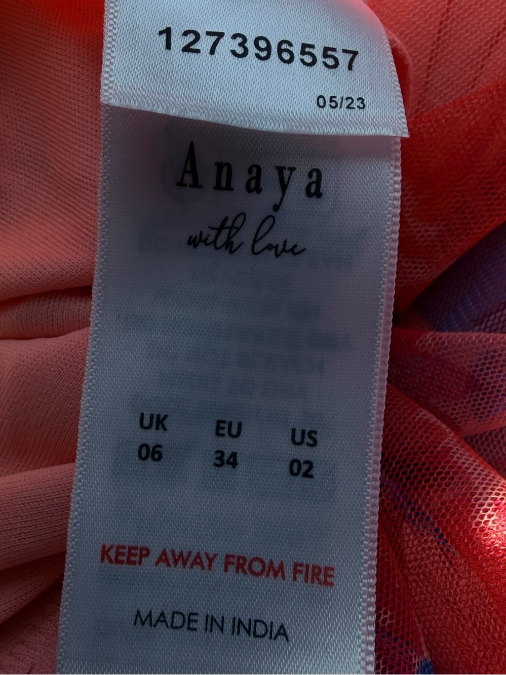 Anaya with love recycled floral One-Shoulder Midi Dress in Pink/Orange Size 2/XS - Picture 5 of 6